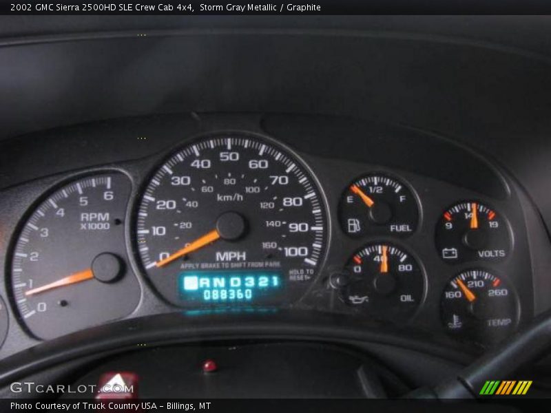 Storm Gray Metallic / Graphite 2002 GMC Sierra 2500HD SLE Crew Cab 4x4