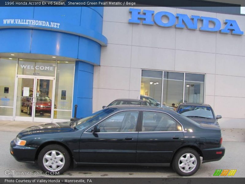 Sherwood Green Pearl Metallic / Beige 1996 Honda Accord EX V6 Sedan