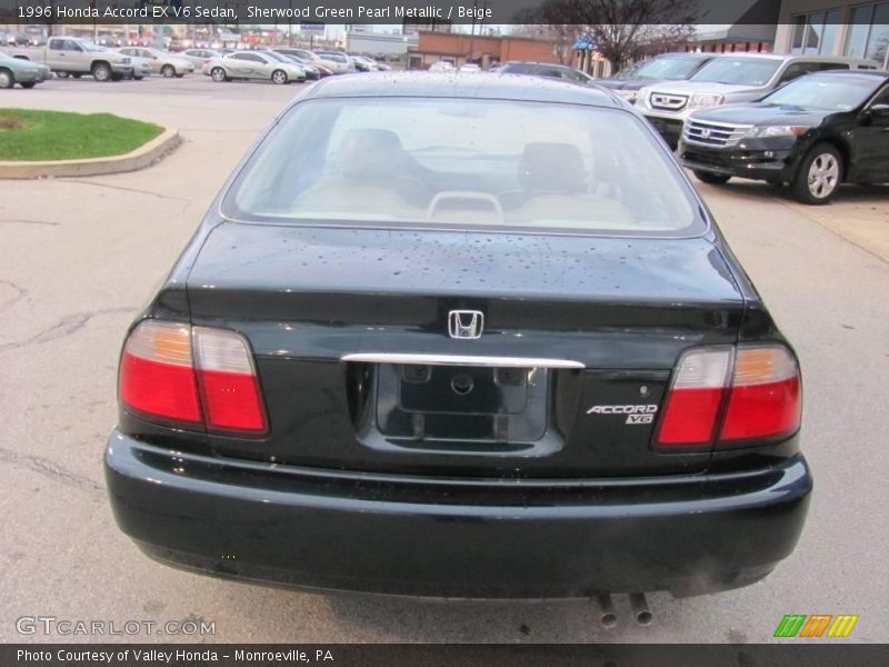 Sherwood Green Pearl Metallic / Beige 1996 Honda Accord EX V6 Sedan