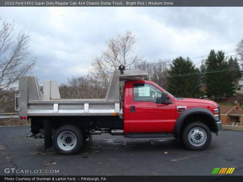 Bright Red / Medium Stone 2010 Ford F450 Super Duty Regular Cab 4x4 Chassis Dump Truck