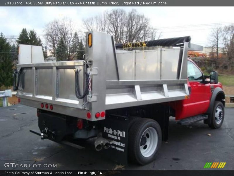 Bright Red / Medium Stone 2010 Ford F450 Super Duty Regular Cab 4x4 Chassis Dump Truck