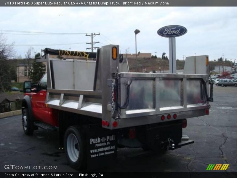 Bright Red / Medium Stone 2010 Ford F450 Super Duty Regular Cab 4x4 Chassis Dump Truck
