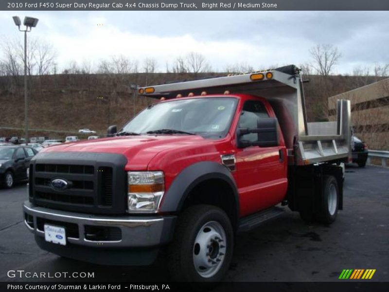 Bright Red / Medium Stone 2010 Ford F450 Super Duty Regular Cab 4x4 Chassis Dump Truck