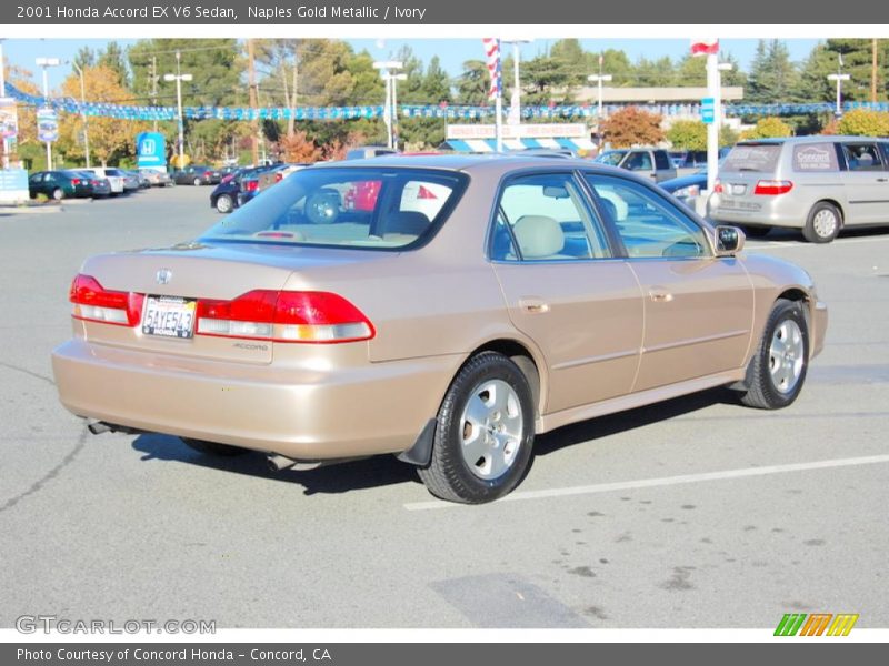 Naples Gold Metallic / Ivory 2001 Honda Accord EX V6 Sedan