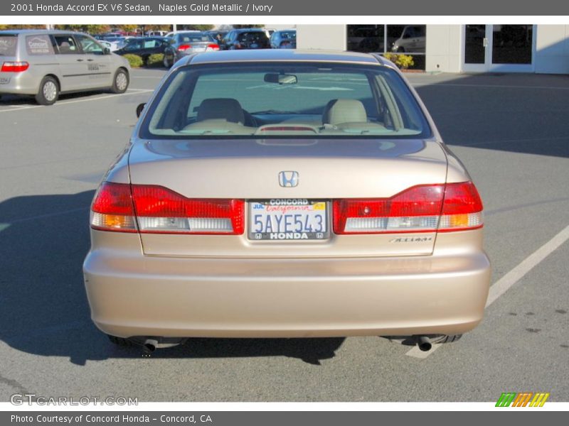 Naples Gold Metallic / Ivory 2001 Honda Accord EX V6 Sedan