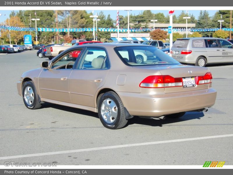 Naples Gold Metallic / Ivory 2001 Honda Accord EX V6 Sedan