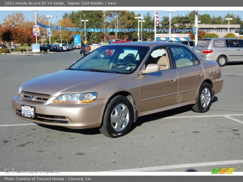 Naples Gold Metallic / Ivory 2001 Honda Accord EX V6 Sedan