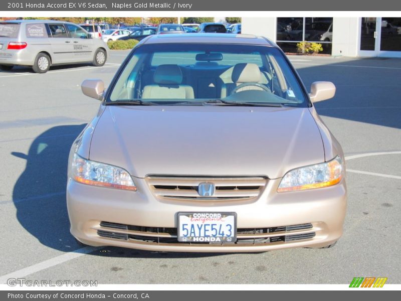 Naples Gold Metallic / Ivory 2001 Honda Accord EX V6 Sedan