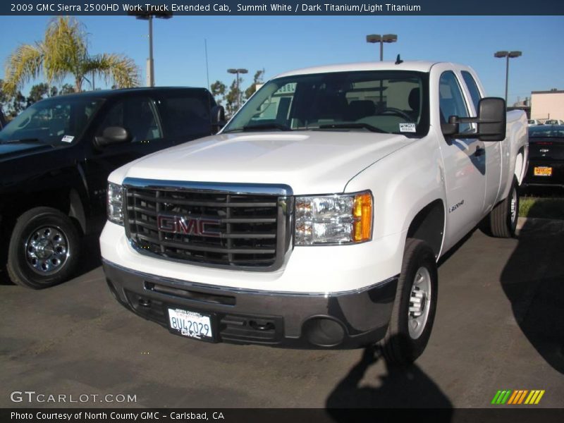 Summit White / Dark Titanium/Light Titanium 2009 GMC Sierra 2500HD Work Truck Extended Cab