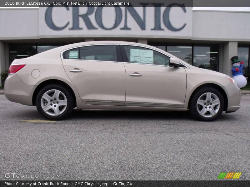 Gold Mist Metallic / Cocoa/Light Cashmere 2010 Buick LaCrosse CX