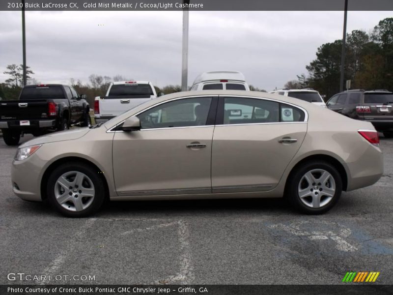Gold Mist Metallic / Cocoa/Light Cashmere 2010 Buick LaCrosse CX
