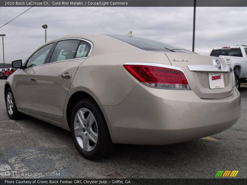 Gold Mist Metallic / Cocoa/Light Cashmere 2010 Buick LaCrosse CX