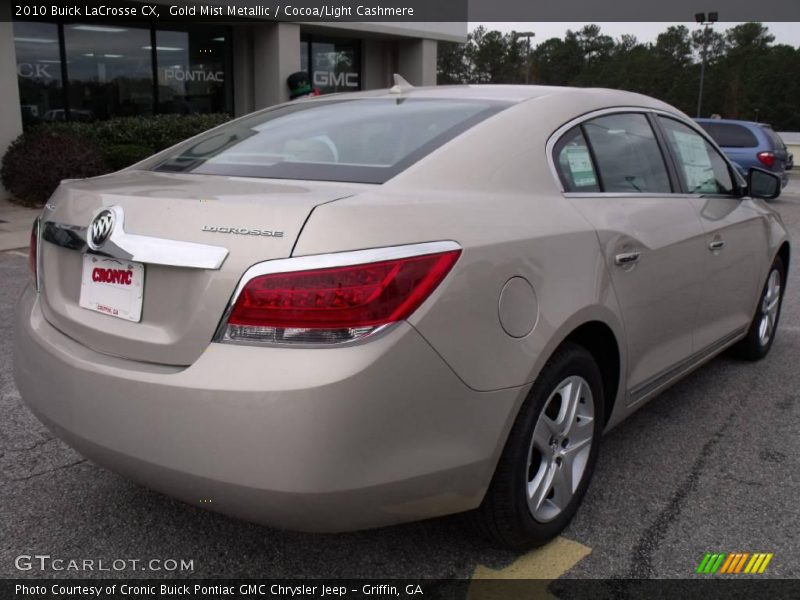 Gold Mist Metallic / Cocoa/Light Cashmere 2010 Buick LaCrosse CX