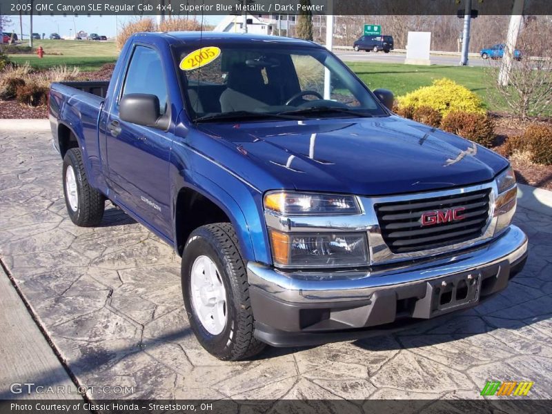 Superior Blue Metallic / Dark Pewter 2005 GMC Canyon SLE Regular Cab 4x4