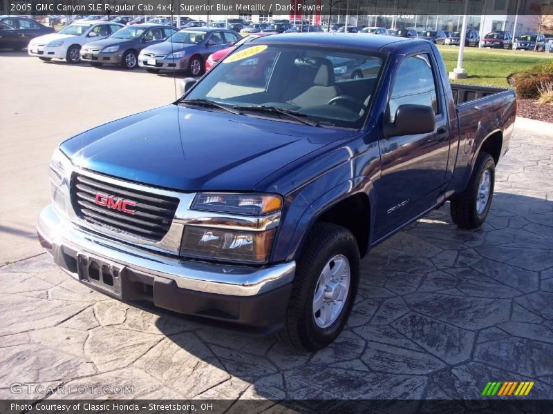 Superior Blue Metallic / Dark Pewter 2005 GMC Canyon SLE Regular Cab 4x4