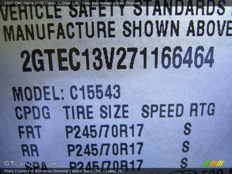 Deep Blue Metallic / Dark Titanium 2007 GMC Sierra 1500 Classic SL Crew Cab