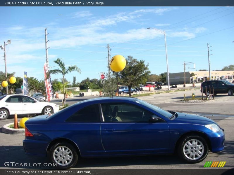 Vivid Blue Pearl / Ivory Beige 2004 Honda Civic LX Coupe