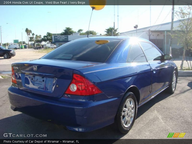Vivid Blue Pearl / Ivory Beige 2004 Honda Civic LX Coupe