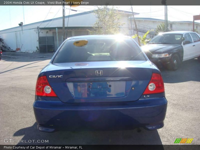 Vivid Blue Pearl / Ivory Beige 2004 Honda Civic LX Coupe