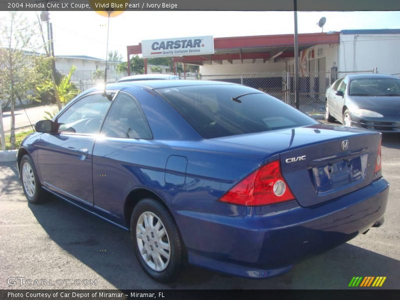 Vivid Blue Pearl / Ivory Beige 2004 Honda Civic LX Coupe