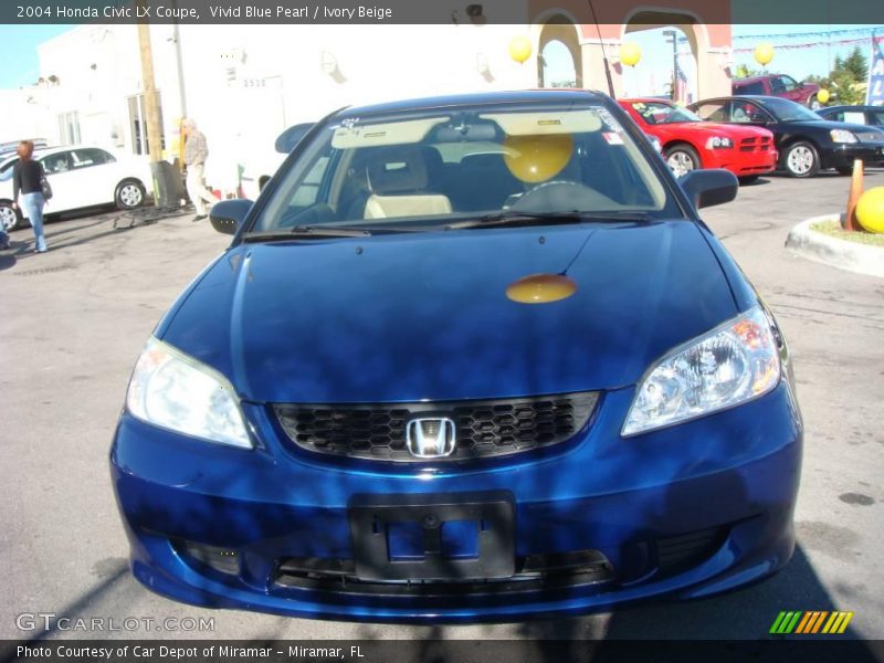 Vivid Blue Pearl / Ivory Beige 2004 Honda Civic LX Coupe