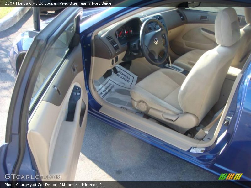 Vivid Blue Pearl / Ivory Beige 2004 Honda Civic LX Coupe