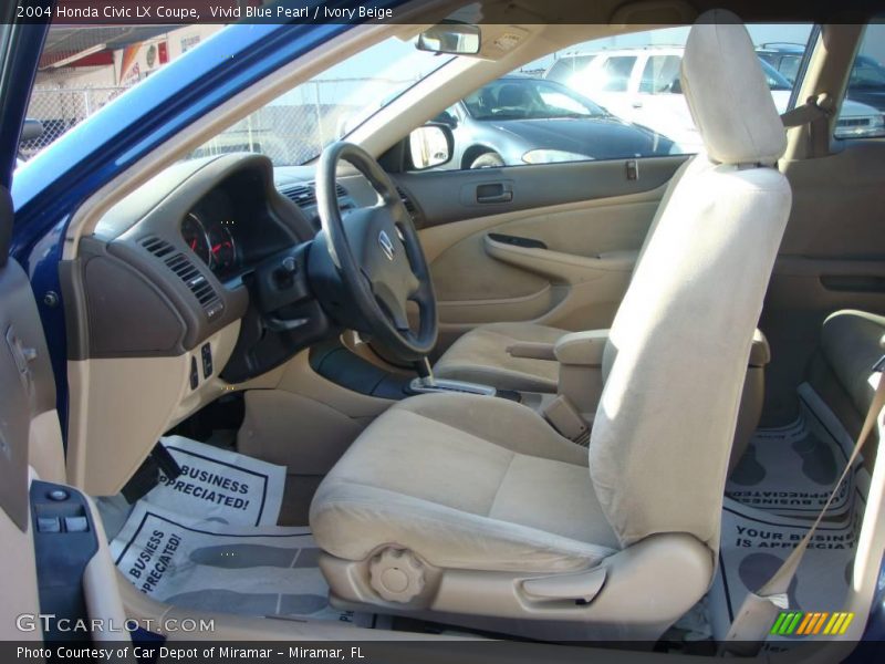 Vivid Blue Pearl / Ivory Beige 2004 Honda Civic LX Coupe