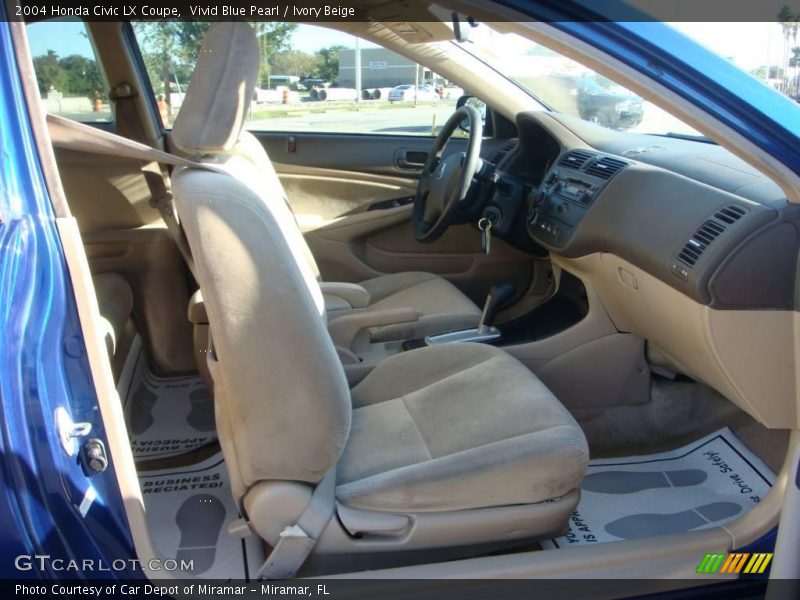 Vivid Blue Pearl / Ivory Beige 2004 Honda Civic LX Coupe