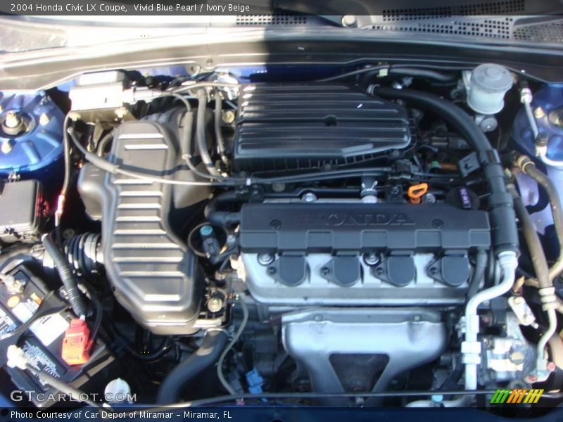 Vivid Blue Pearl / Ivory Beige 2004 Honda Civic LX Coupe