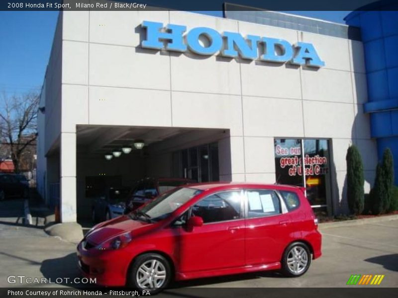 Milano Red / Black/Grey 2008 Honda Fit Sport