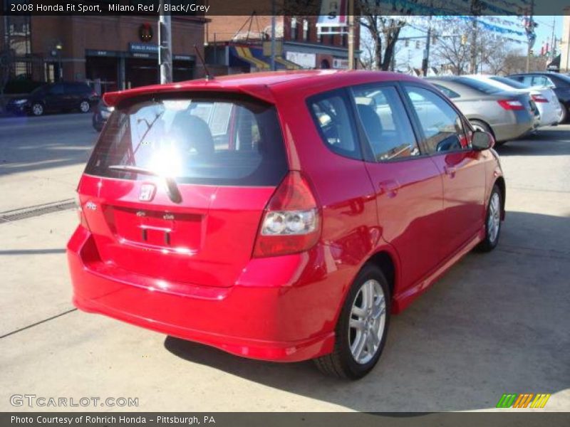 Milano Red / Black/Grey 2008 Honda Fit Sport