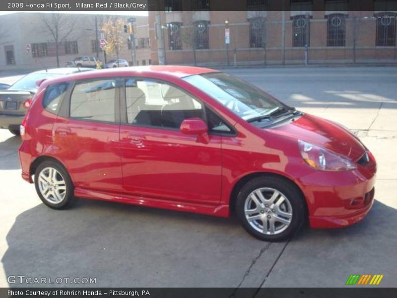 Milano Red / Black/Grey 2008 Honda Fit Sport