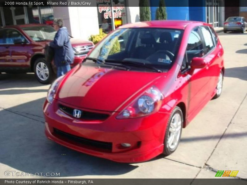 Milano Red / Black/Grey 2008 Honda Fit Sport
