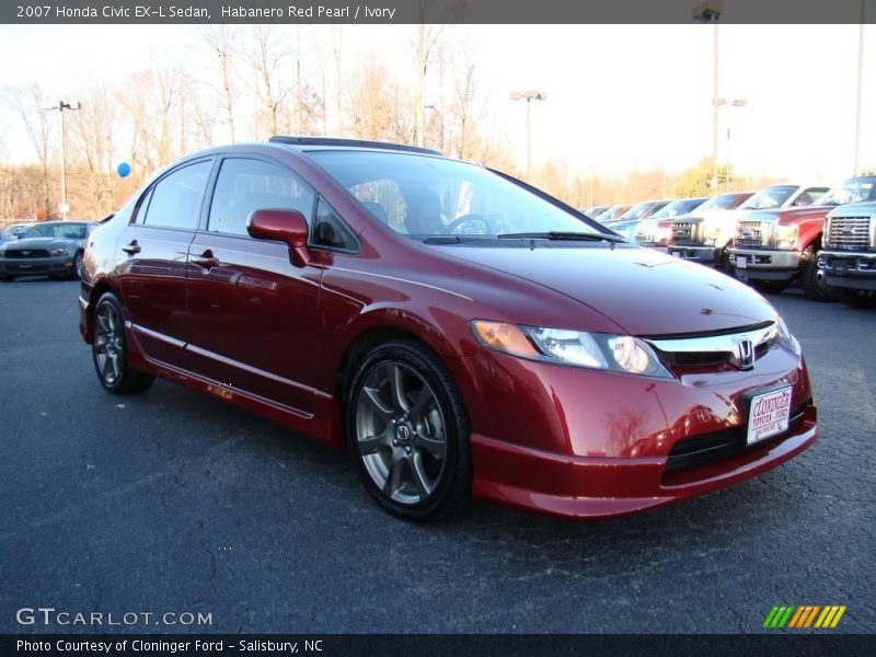 Habanero Red Pearl / Ivory 2007 Honda Civic EX-L Sedan