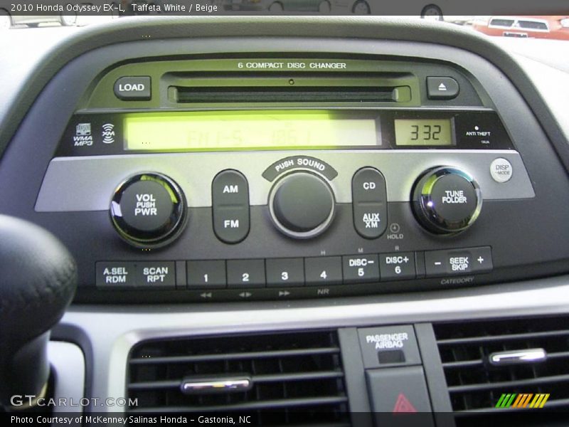 Taffeta White / Beige 2010 Honda Odyssey EX-L