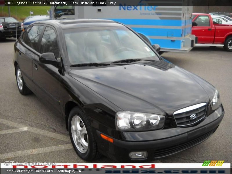 Black Obsidian / Dark Gray 2003 Hyundai Elantra GT Hatchback