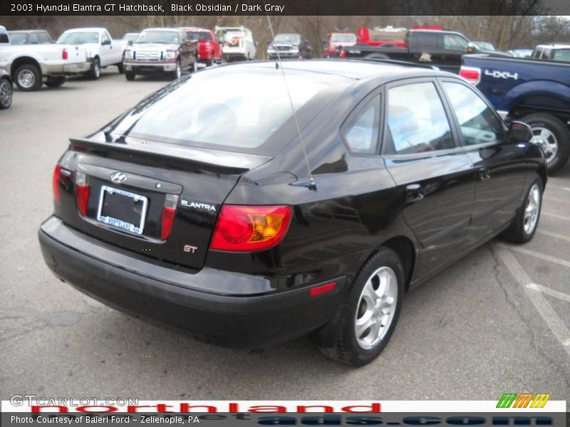 Black Obsidian / Dark Gray 2003 Hyundai Elantra GT Hatchback