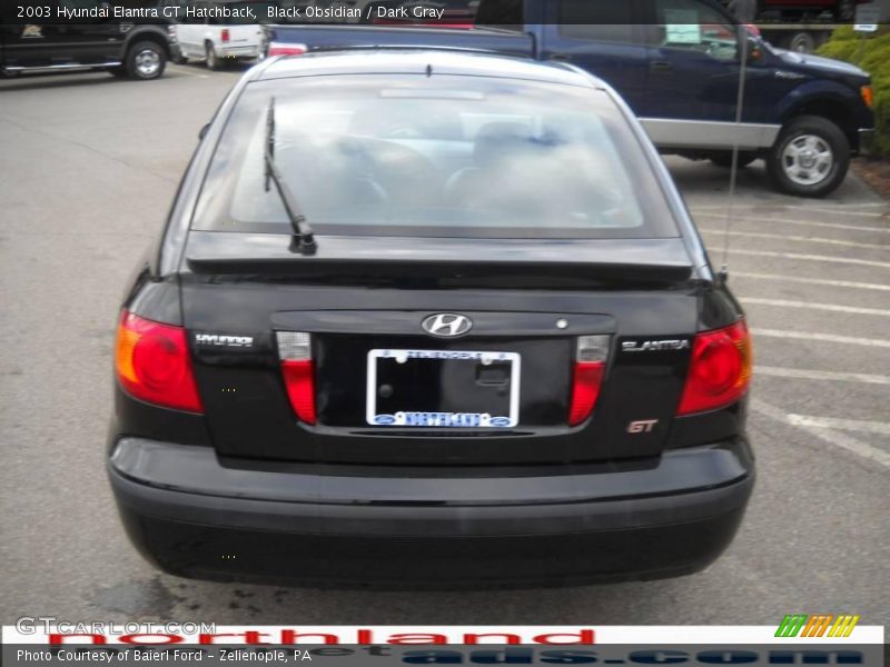 Black Obsidian / Dark Gray 2003 Hyundai Elantra GT Hatchback