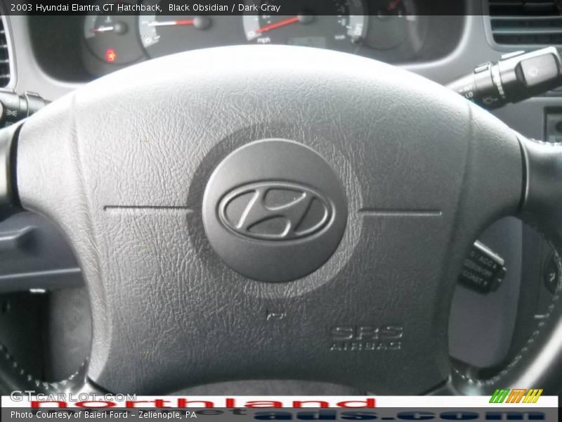Black Obsidian / Dark Gray 2003 Hyundai Elantra GT Hatchback