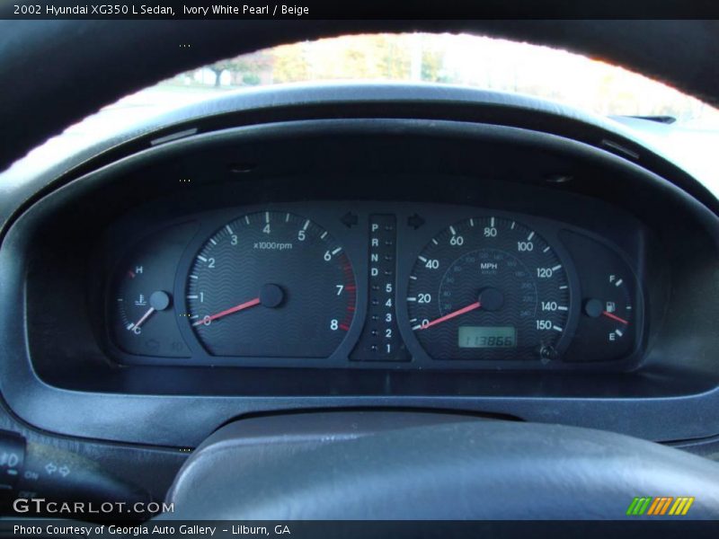 Ivory White Pearl / Beige 2002 Hyundai XG350 L Sedan