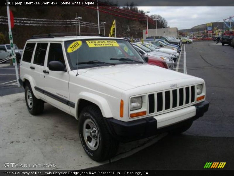 Stone White / Agate 2001 Jeep Cherokee Sport 4x4