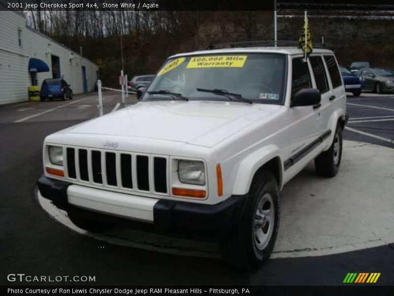 Stone White / Agate 2001 Jeep Cherokee Sport 4x4