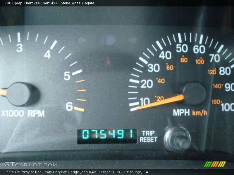 Stone White / Agate 2001 Jeep Cherokee Sport 4x4