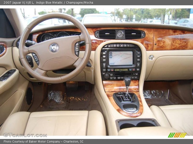 Indigo Blue Metallic / Champagne/Mocha 2007 Jaguar XJ XJ8 L