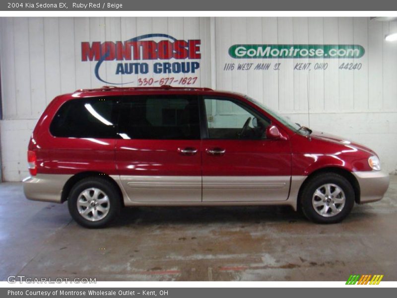 Ruby Red / Beige 2004 Kia Sedona EX