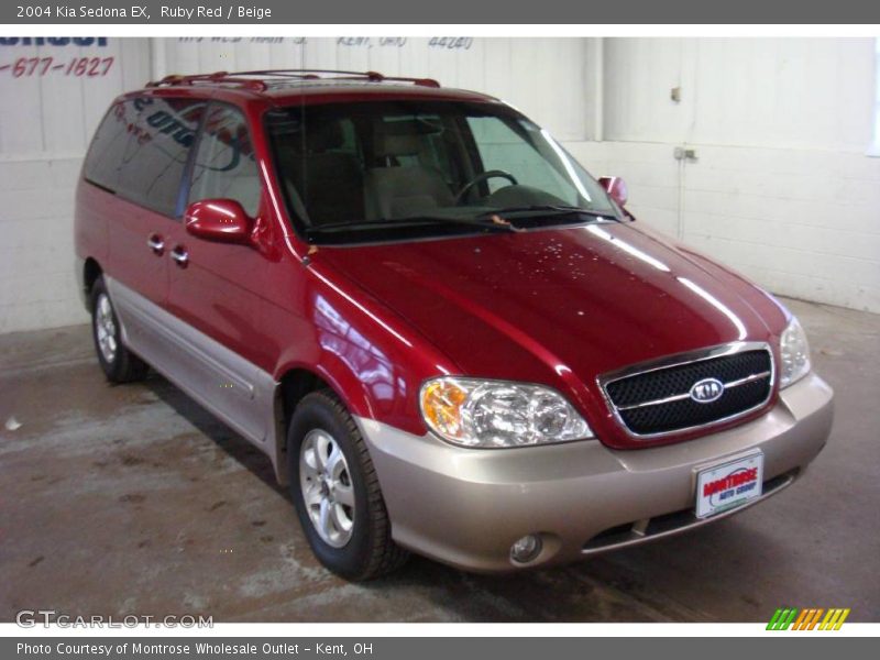 Ruby Red / Beige 2004 Kia Sedona EX