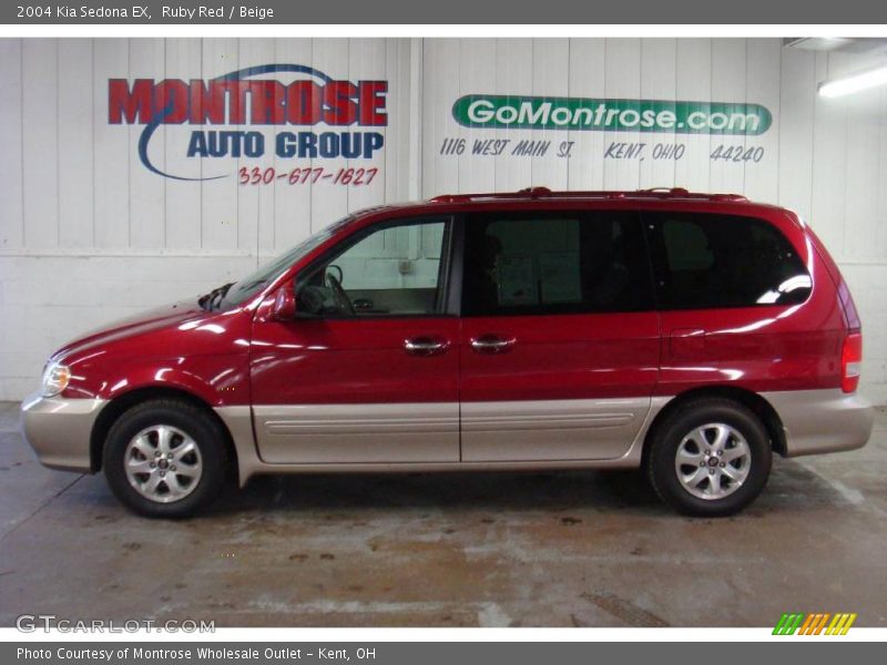 Ruby Red / Beige 2004 Kia Sedona EX