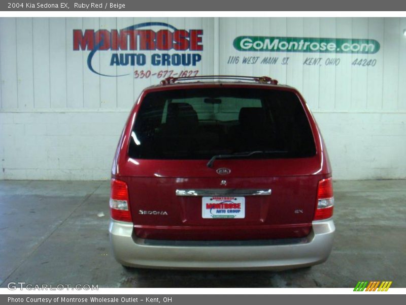 Ruby Red / Beige 2004 Kia Sedona EX