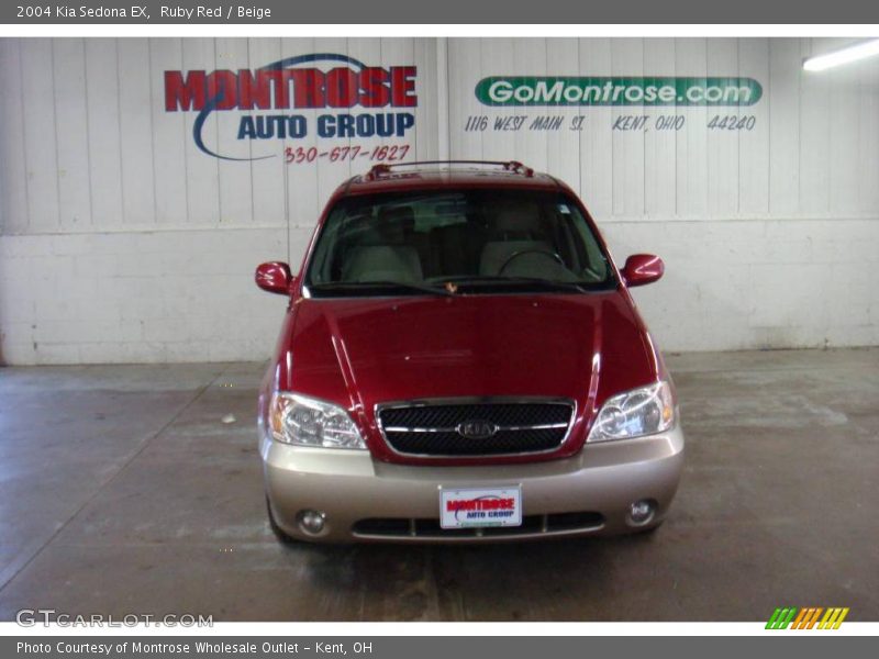 Ruby Red / Beige 2004 Kia Sedona EX