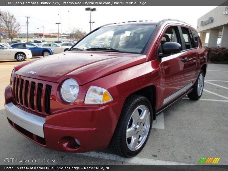 Inferno Red Crystal Pearlcoat / Pastel Pebble Beige 2007 Jeep Compass Limited 4x4